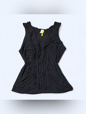 Goth Black Ruffle Tank Top by Codigo!